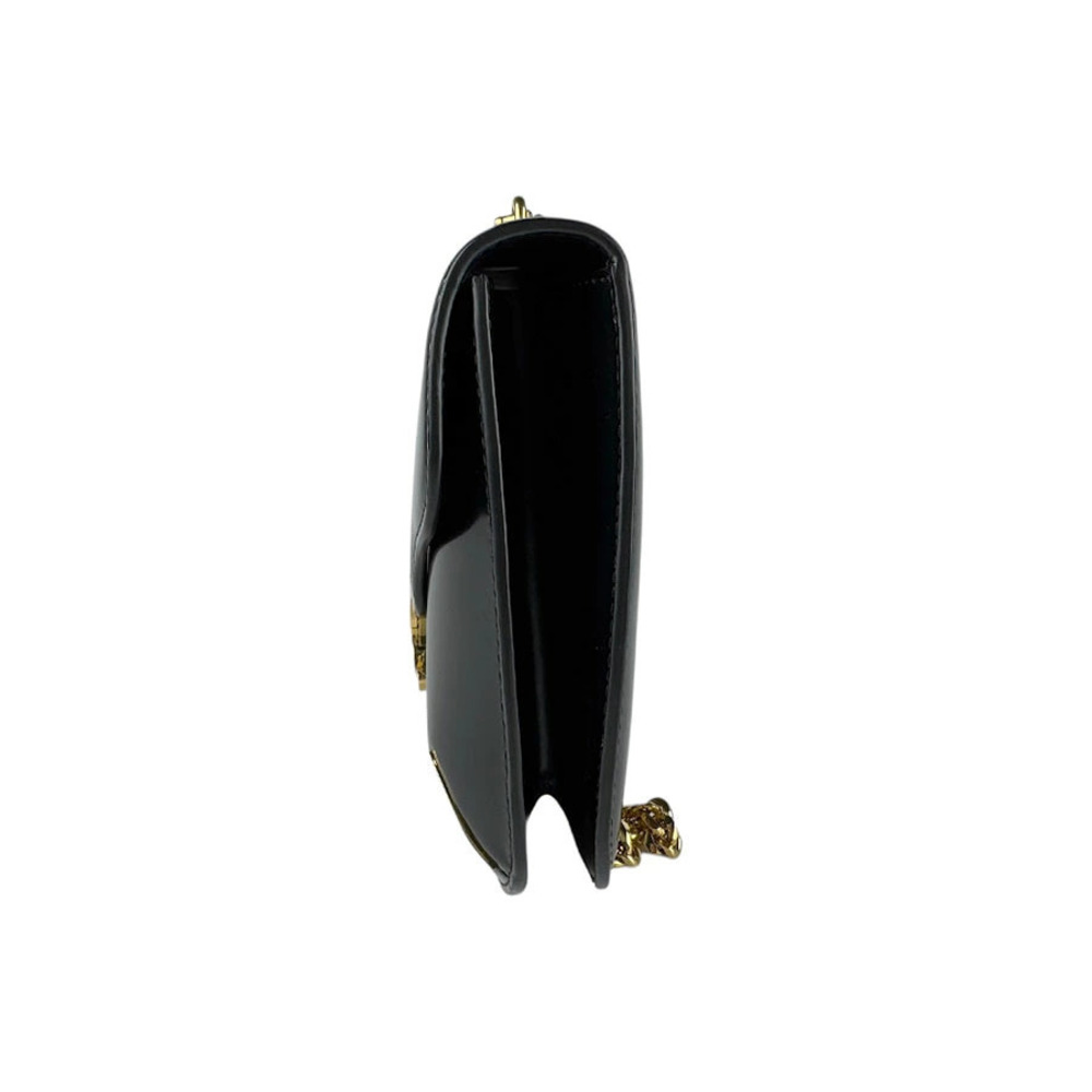 Celine Black Metal BESACE Shoulder Bag Leather Black